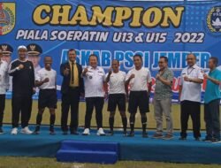 Bupati Jember Hadiri Penutupan dan Penyerahan Trophy Piala Soeratin U13 dan U15