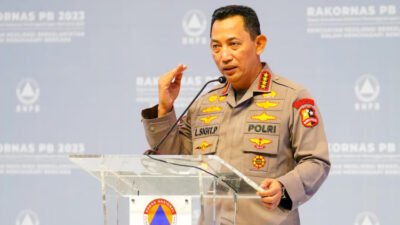 Kapolri Jenderal Listyo Sigit Prabowo, dalam kegiatan Rakornas Badan Nasional Penanggulangan Bencana (BNBP) di Jakarta pada Kamis, 2 Maret 2023. (Foto: Humas Polres Jember - ZONA INDONESIA)