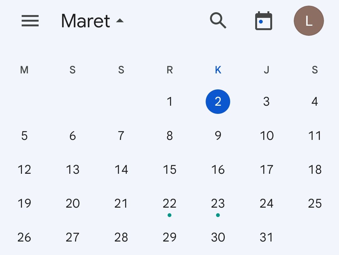 Kalender Bulan Maret 2023