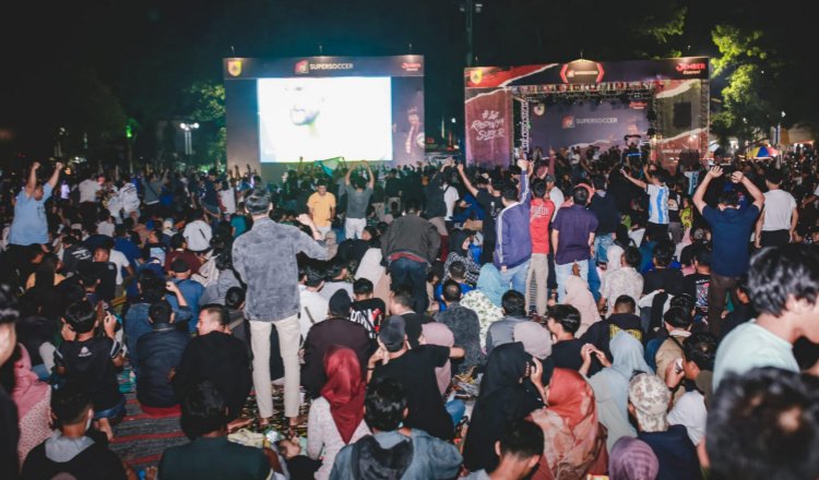 Momentum nonton bareng Piala Dunia di Alun-alun Kota tada 2022 silam. BPS apresiasi langkah Pemkab Jember.