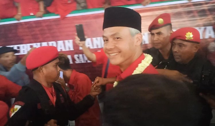 Bacalon Presiden Republik Indonesia, Ganjar Pranowo, disambut Kader PDI Perjuangan di Kabupaten Jember