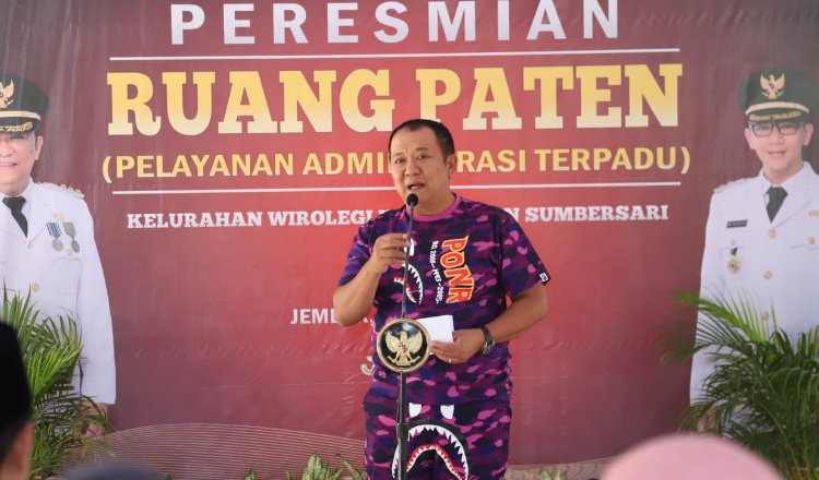 Bupati Jember, Hendy Siswanto, saat memberikan sambutan dalam peresmian Ruang Paten, Jumat (23/6/2023). (Foto: Diskominfo Jember)