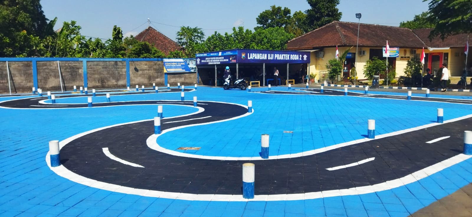 Lapangan praktek ujian SIM C, Satlantas Polres Jember. (Foto: Humas Polres Jember)