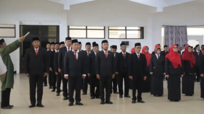 Prosesi pelantikan 283 ASN di Aula PB Soedirman. (Foto: Diskominfo Jember)