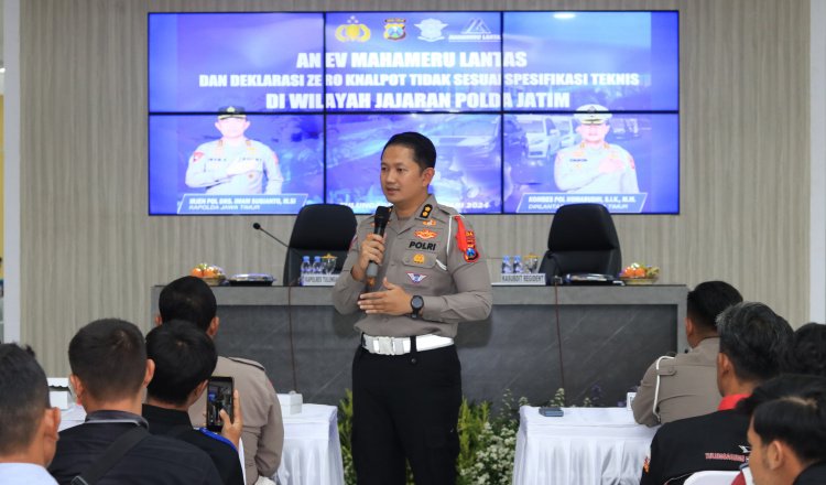 Deklarasi zero knalpot brong di Gedung Sarja Arya Racana (SAR) Polres Tulungagung. (Foto: Humas Polres Tulungagung)