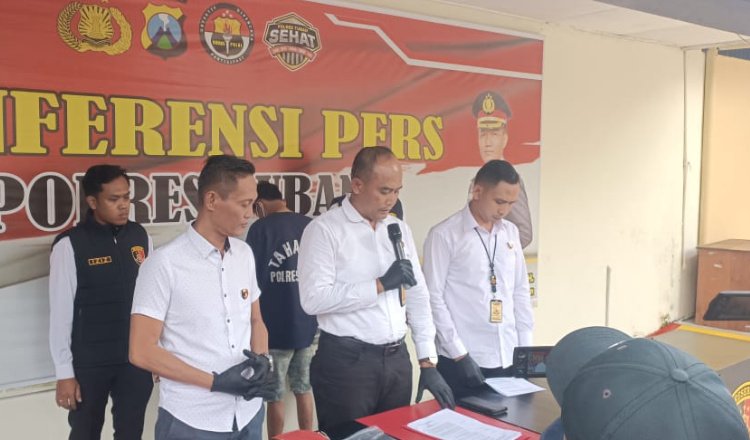 Press conference ungkap kasus pencabulan di Mapolres Tuban. (Foto: Istimewa)