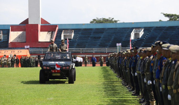HUT ke-74 Satpol PP, HUT ke-62 Satlinmas, dan HUT ke-105 Pemadam Kebakaran Jember, Rabu (6/2/2024). (Foto: Diskominfo Jember)