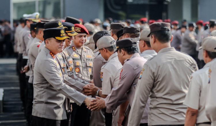 Ribuan personel Polrestabes Surabaya siap amankan lanjutan liga 1 Persebaya VS Dewa United. (Foto: Istimewa)