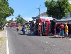 Rem Blong, Truk LPG di Jember Tabrak Pengendara Hingga Tewas Kemudian Terguling di Jalan