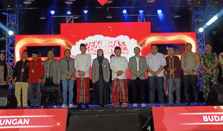 Acara deklarasi kampanye damai di KCM Jember, Selasa (24/9/2024). (Foto: Zainul Hasan)