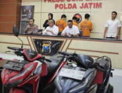 Polda Jatim Berhasil Amankan Tiga Tersangka Curanmor, Satu Diantaranya Bersenjata Airsoft Gun