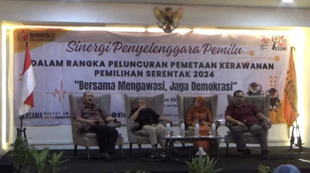 Acara sinergi penyelenggara Pemilu di hotel Java Lotus, Minggu (18/8/2024). (Foto: Istimewa)