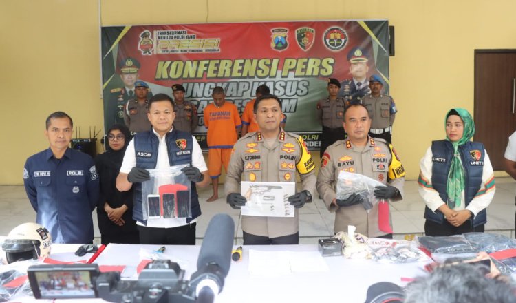Konferensi pers di Mako Polres Sidoarjo. (Foto: Istimewa)