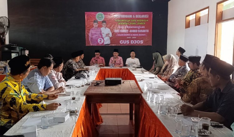 PGMI Jember deklarasi dukungan untuk Paslon Fawait - Djoko, Kamis (24/10/2024). (Foto: Zainul Hasan)