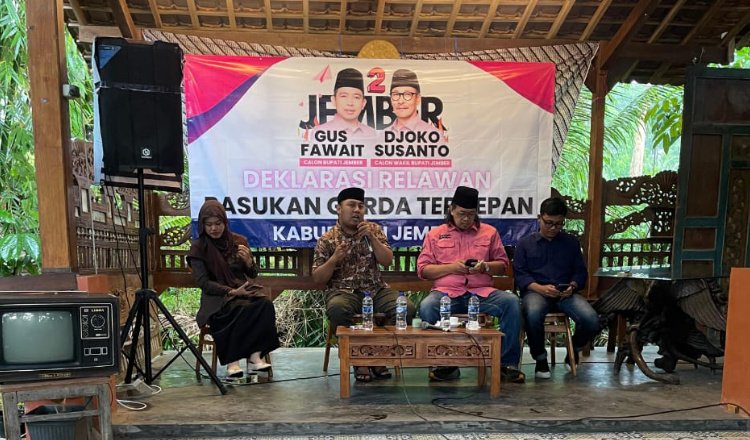 Deklarasi Relawan Pasukan Garda Terdepan pada Paslon Fawait-Djoko, Sabtu (2/11/2024). (Foto: Istimewa)