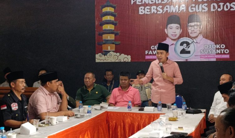 Gus Fawait menyampaikan pesan damai untuk Pilkada Jember, Rabu (20/11/2024). (Foto: Zainul Hasan)