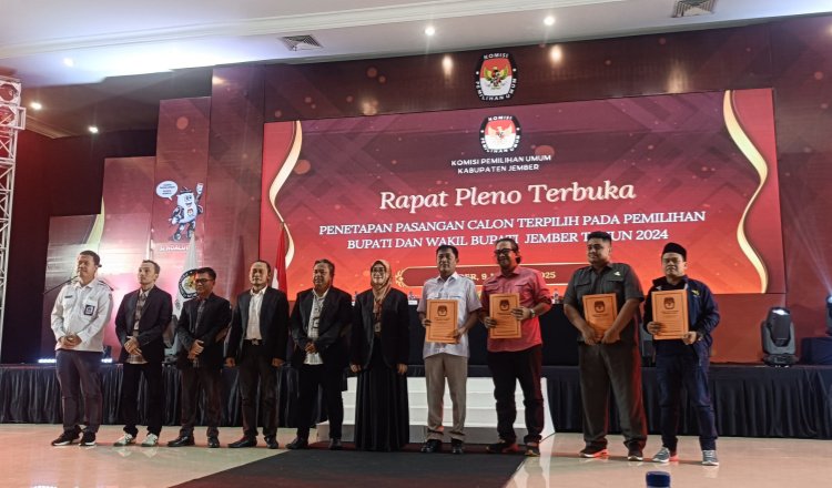 Rangkaian Rapat Pleno Terbuka Penetapan Paslon Terpilih pada Pilkada Jember. (Foto: Teamwork)