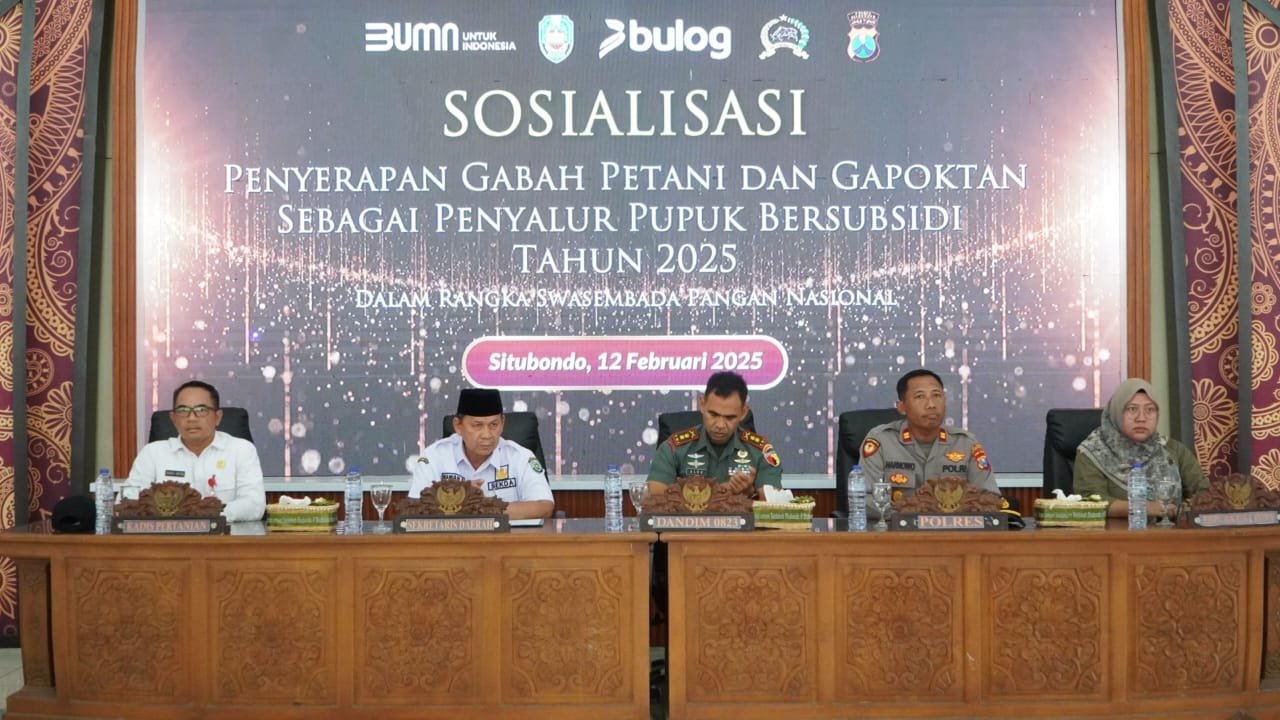 Rapat sosialisasi penyerapan gabah petani dan Gapoktan sebagai penyalur pupuk subsidi. (Foto: Dokpim Situbondo)