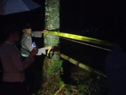Polres Kediri Pasang Police Line di Jembatan Putus Desa Sepawon