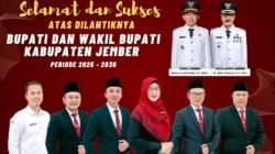 KPU Jember Ucapkan Selamat Atas Dilantiknya Bupati dan Wakil Bupati Jember Periode 2025-2030