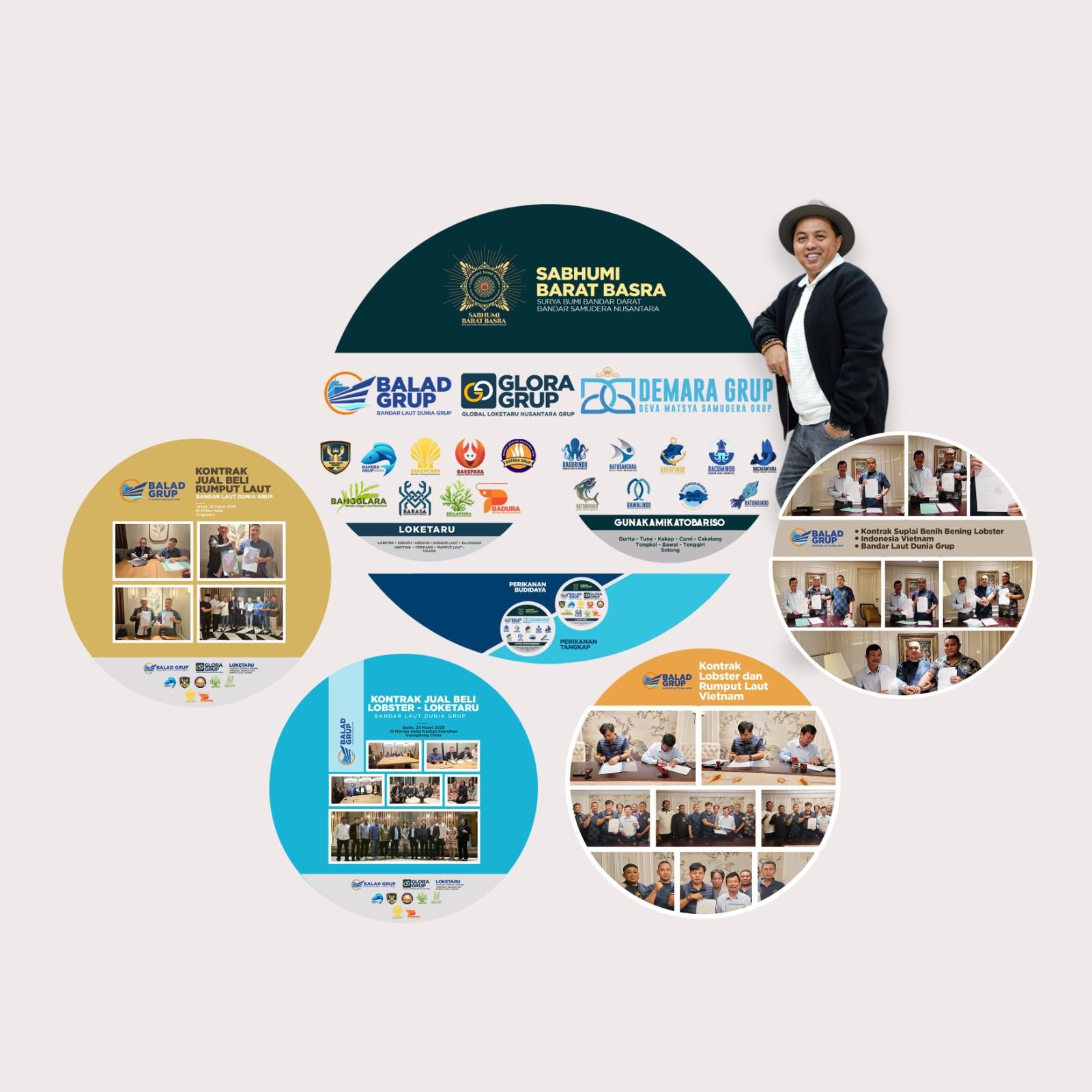Pamflet progres Balad Grup dalam kerjasama budidaya perikanan budidaya. (Foto: Istimewa)