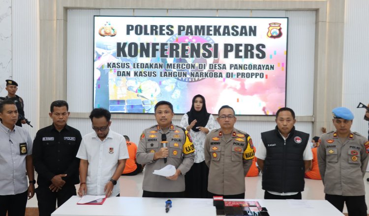 Konferensi pers di Polres Pamekasan. (Foto: Istimewa)