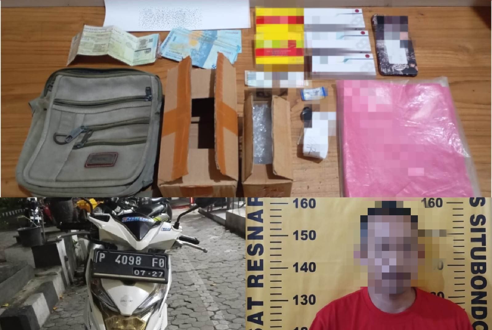 Penjual obat penggugur kandungan beserta barang bukti usai Ditangkap polisi, Minggu (4/5/2025). (Foto: Teamwork)