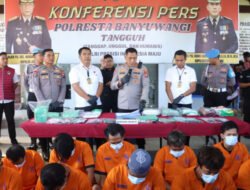 17 Tersangka Kasus Narkoba di Banyuwangi Tertangkap Polisi, Lebih dari 2 Kg Sabu Disita