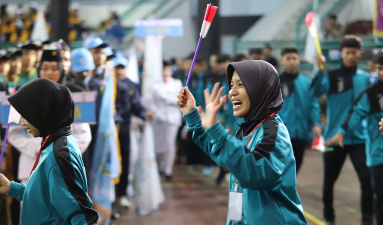 Opening Porseni Jawa Timur di GOR PKSPO Kaliwates, Selasa pagi (8/7/2025). (Foto: Diskominfo Jember)