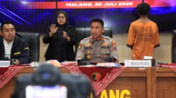 Konferensi pers di Mapolres Malang, Rabu (30/7/2025). (Foto: Humas Polres)