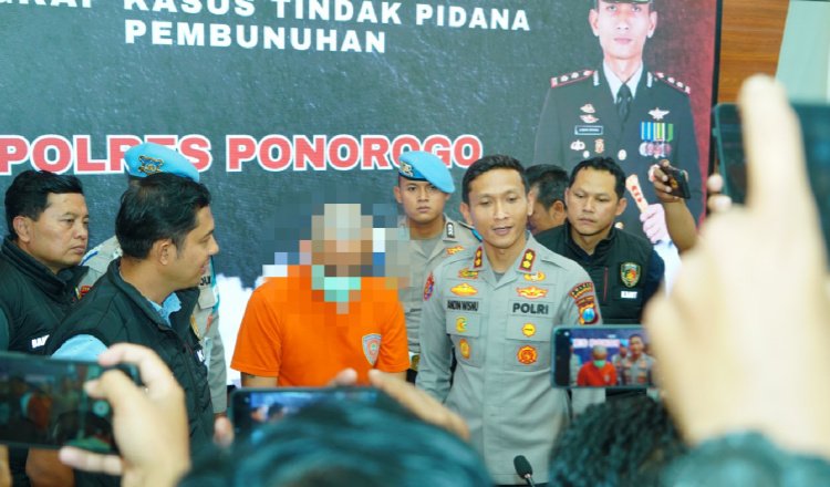 Konferensi pers di Mapolres Ponorogo, Kamis (14/8/2025). (Foto: Humas Polres/Dok)