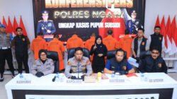 Konferensi pers di Mapolres Ngawi, Minggu (Foto: Dok/Humas Polres)