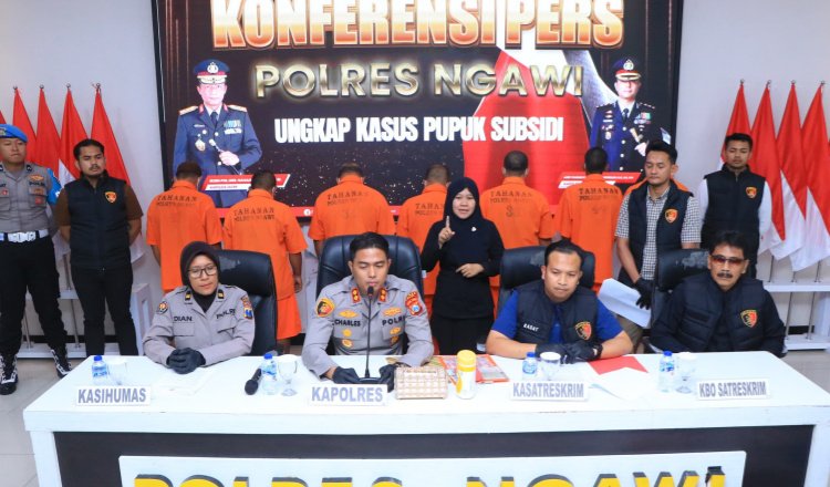 Konferensi pers di Mapolres Ngawi, Minggu (Foto: Dok/Humas Polres)