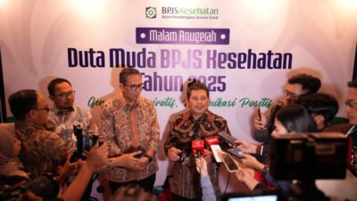 Direktur Utama BPJS Kesehatan, Ghufron Mukti, diwawancarai media. (Foto: Dok/Humas BPJS Kesehatan - ZONA INDONESIA)