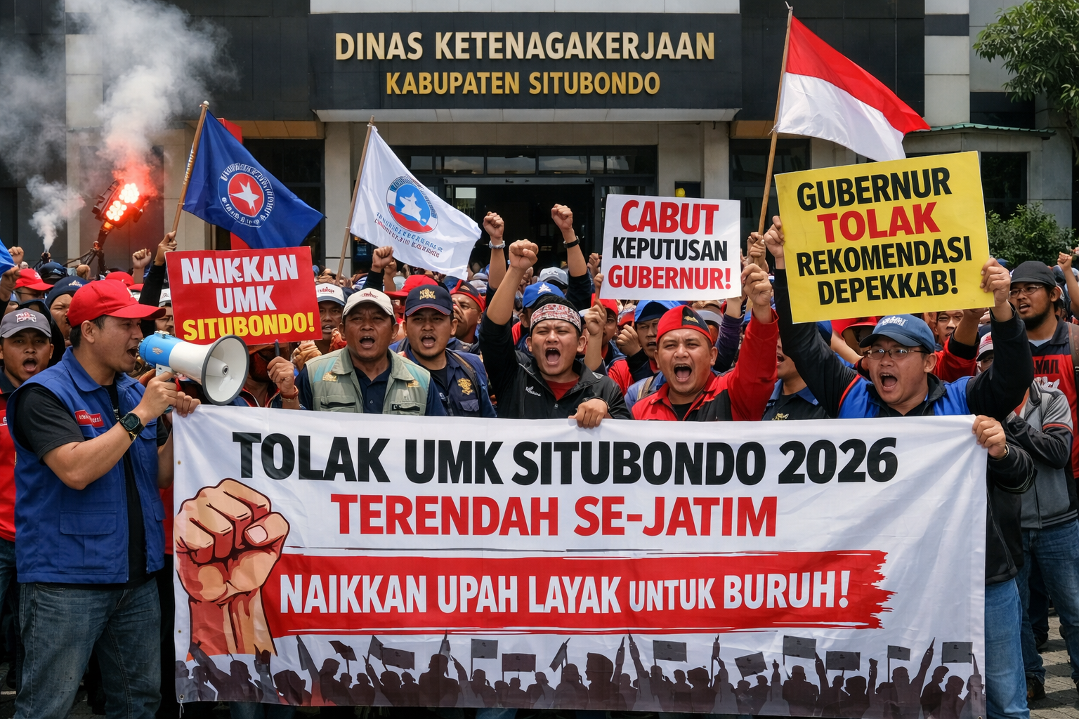 Serikat buruh di Situbondo menolak keputusan Gubernur Jatim. (Foto: Ilustrasi - ZONA INDONESIA)