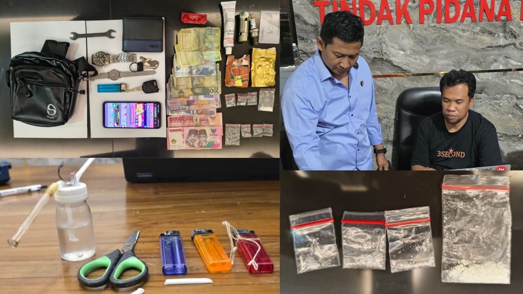 Barang bukti penangkapan seorang pemuda berinisial M. (Foto: Istimewa - ZONA INDONESIA)