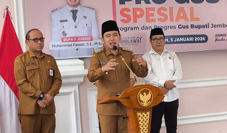 Gus Fawait sambutan dalam acara peresmian Program PETA CINTA, Senin (5/1/2026). (Foto: Teamwork - ZONA INDONESIA)