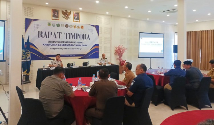 Timpora Kabupaten Bondowoso saat menggelar rakor pengawasan orang asing. (Foto: Dok/Humas Kantor Imigrasi Jember - ZONA INDONESIA)