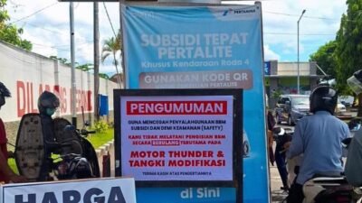 Peringatan di SPBU Tamansari Bondowoso, Kamis (23/4/2026). (Foto: Teamwork - ZONA INDONESIA)