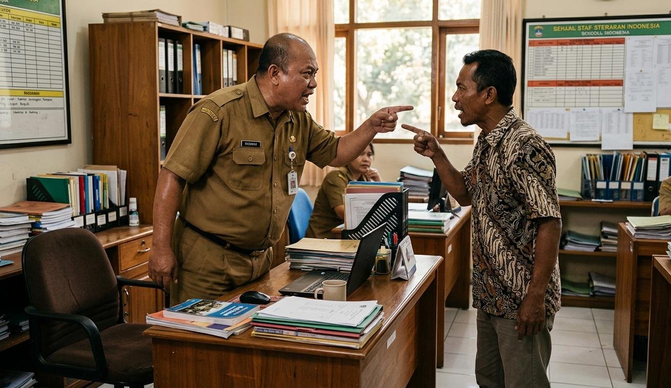 Ilustrasi: Seorang guru dan wali murid bersitegang. (foto:Istimewa)