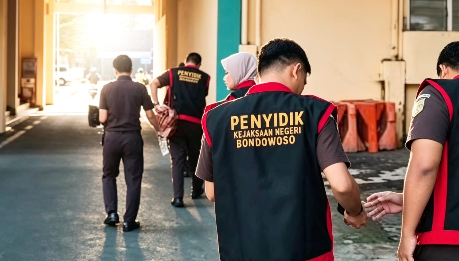 Tim penyidik Kejari Bondowoso melakukan penggeledahan ke kantor Pemkab Bondowoso, Senin (25/5/2026).(Foto: Istimewa)