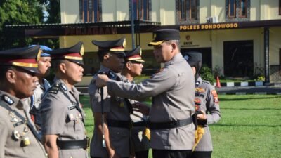 Kapolres Bondowoso saat gelar sertijab sejumlah Porsonel, Jumat (29/5/2026).(foto:Humas Polres - ZONA INDONESIA).