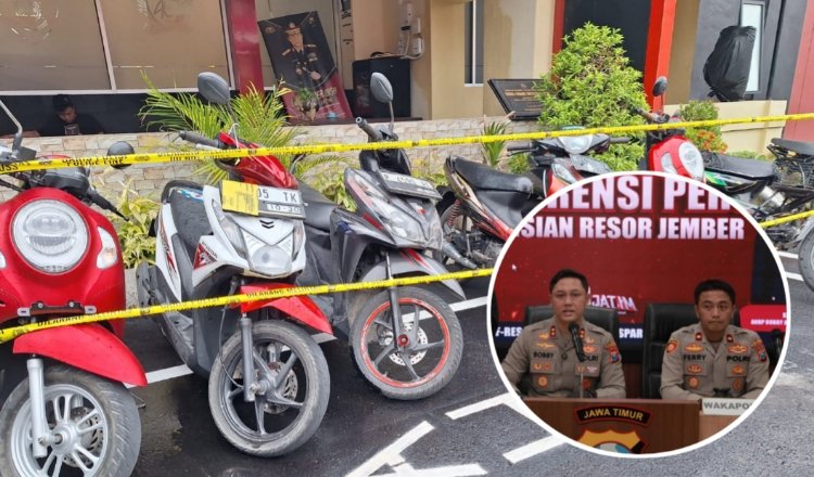Konferensi pers ungkap kasus curanmor, Jumat (12/6/2026). (Foto: Zainul Hasan - ZONA INDONESIA)