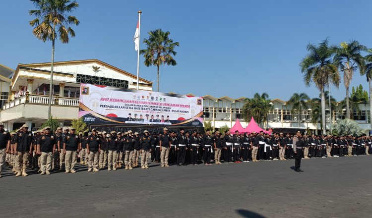 Apel kebangsaan Faorkopimda Jember dan PSHT Cabang Jember, Rabu (3/6/2026). (Foto: Zainul Hasan - ZONA INDONESIA)