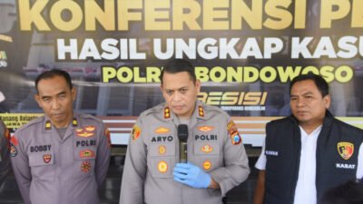 Konferensi pers di Mapolres Bondowoso, Rabu (24/6/2026). (Foto: Dok/Istimewa - ZONA INDONESIA)